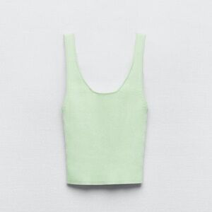 Zara Ribbed Cropped Tank Top